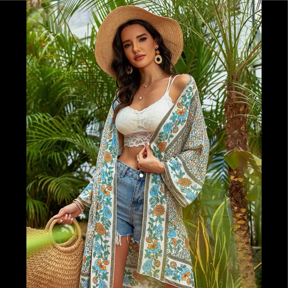 🚨 CLEARANCE 🚨 NWOT Ditsy floral print open kimono - Picture 6 of 8